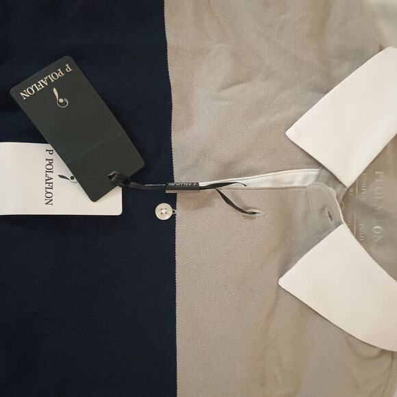 Men's Striped Long Sleeve Polo Shirt - Picture 2 of 4